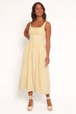 Kinslee Midi Dress Yellow Gingham
