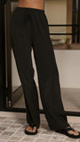 Baela One Shoulder Top Pants Set Black