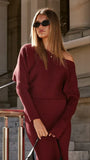 Iluka Knit Top Burgundy