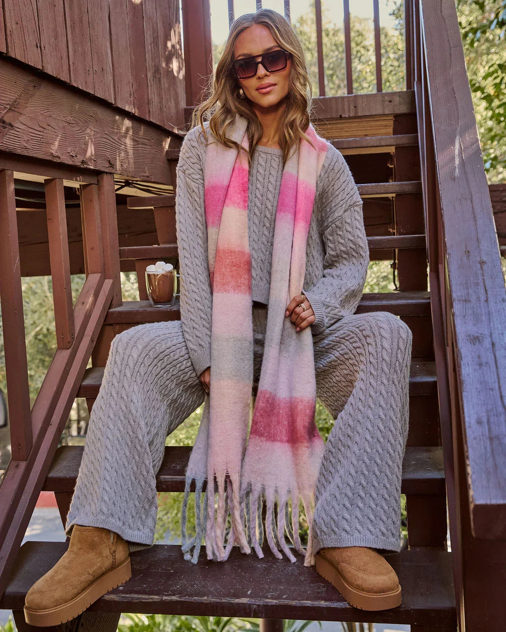 Frosted Wish Cable Knit Pants