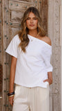 Aziel Off Shoulder Tee White