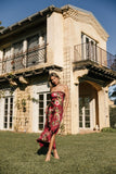 Bryden Maxi Strapless Dress Burgundy Floral