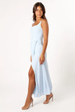 Nadea Faux Wrap Maxi Dress Blue