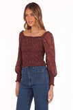 Alberta Top Burgundy Paisley