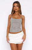 Cant Handle Me Beaded Tank Top Grey