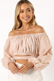 Emilia Wrap Top Beige Ivory