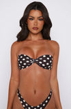 Kaya Bikini Top Choc Cream Polka Dot