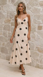 Jianna Maxi Dress Cream Black Polka Dot