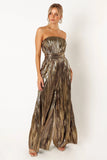 Kerry Pleat Jumpsuit Gold