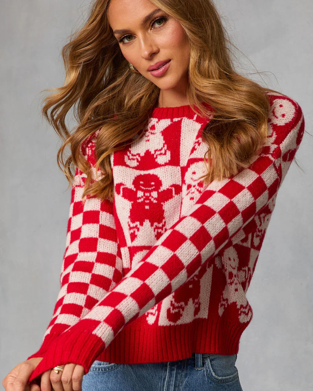 Winter Bakery Intarsia Knit Gingerbread Sweater
