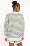 Dealia Knit Short Set Sage Stripe
