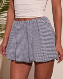 Day Trips Gingham Print Bubble Hem Mini Skort