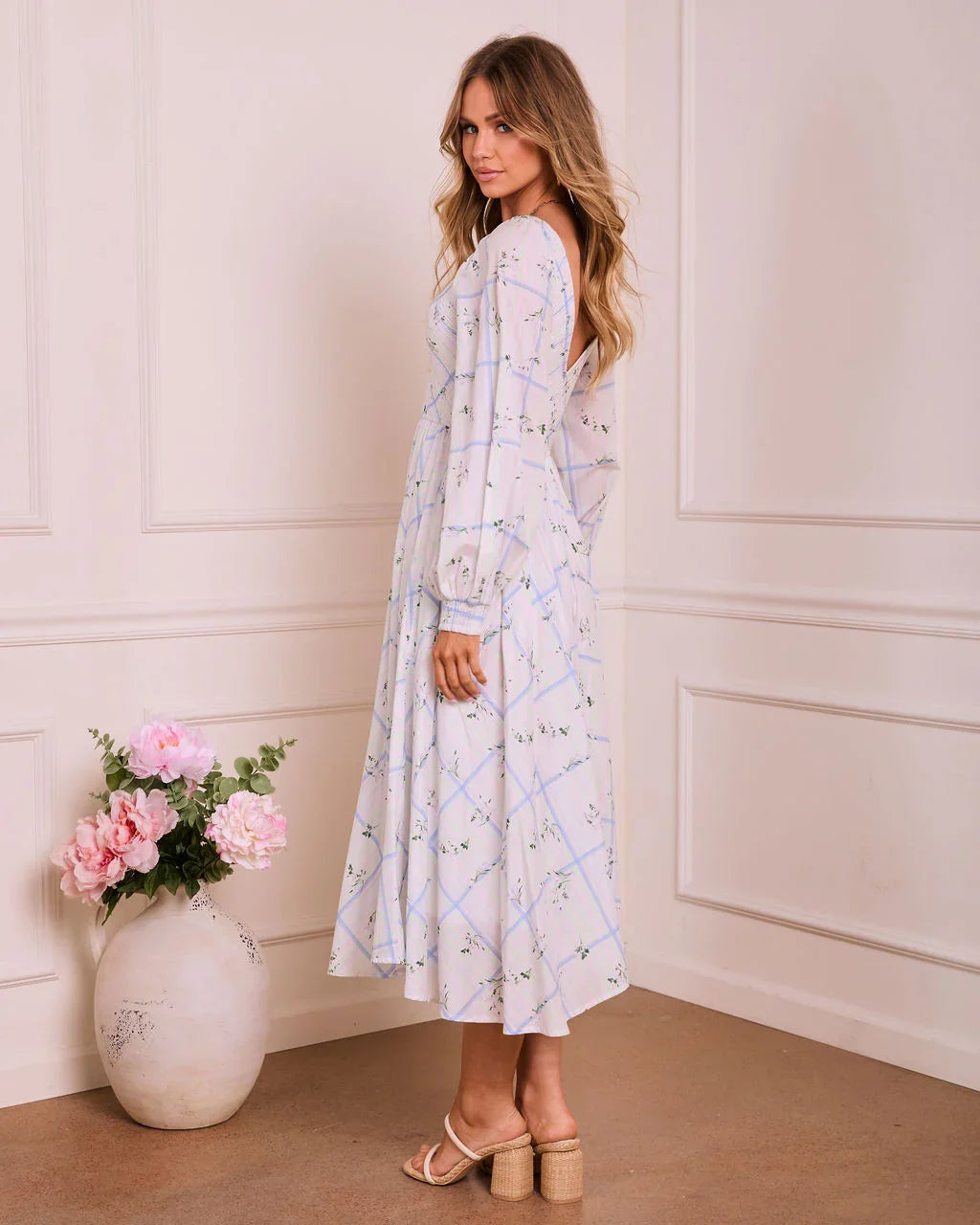 Wildlight Muse Floral Plaid Maxi Dress
