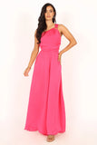 Sunanda One Shoulder Jumpsuit Fuchsia