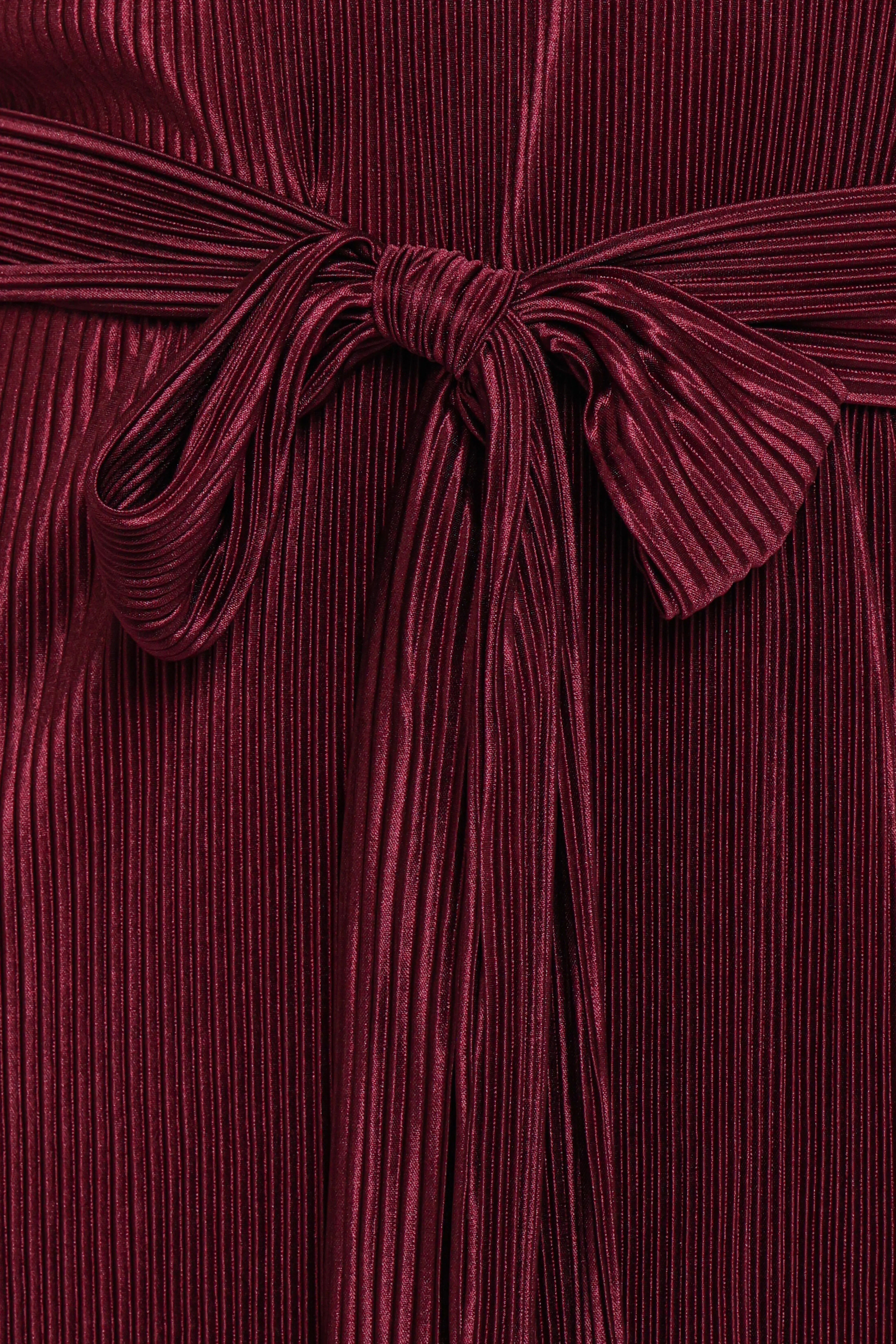 Joy Plisse Mini Dress Burgundy