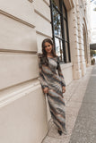 Pandora Long Sleeve Maxi Dress Ombre Stripe
