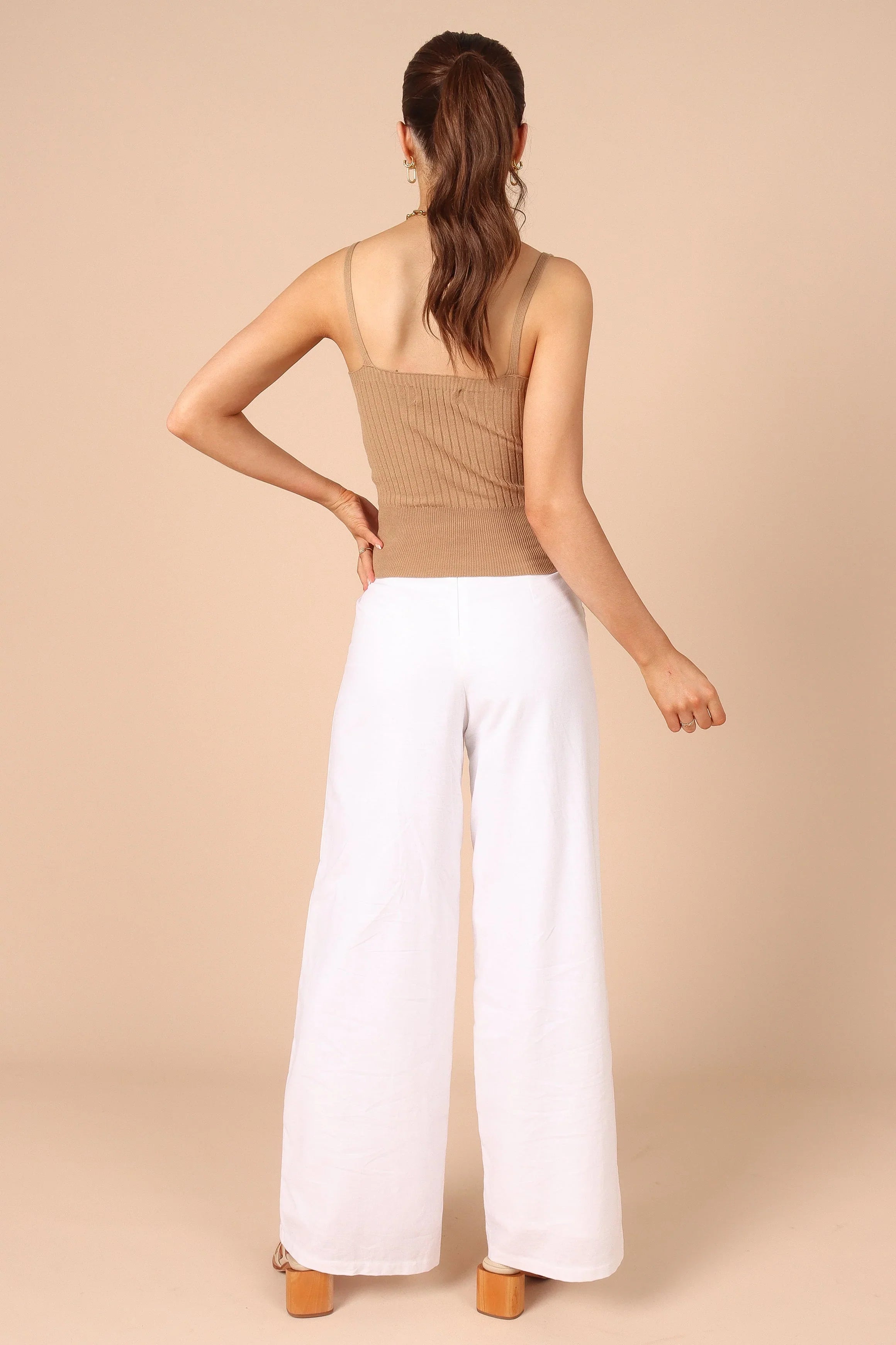 Gemma V Neck Tank Top Camel