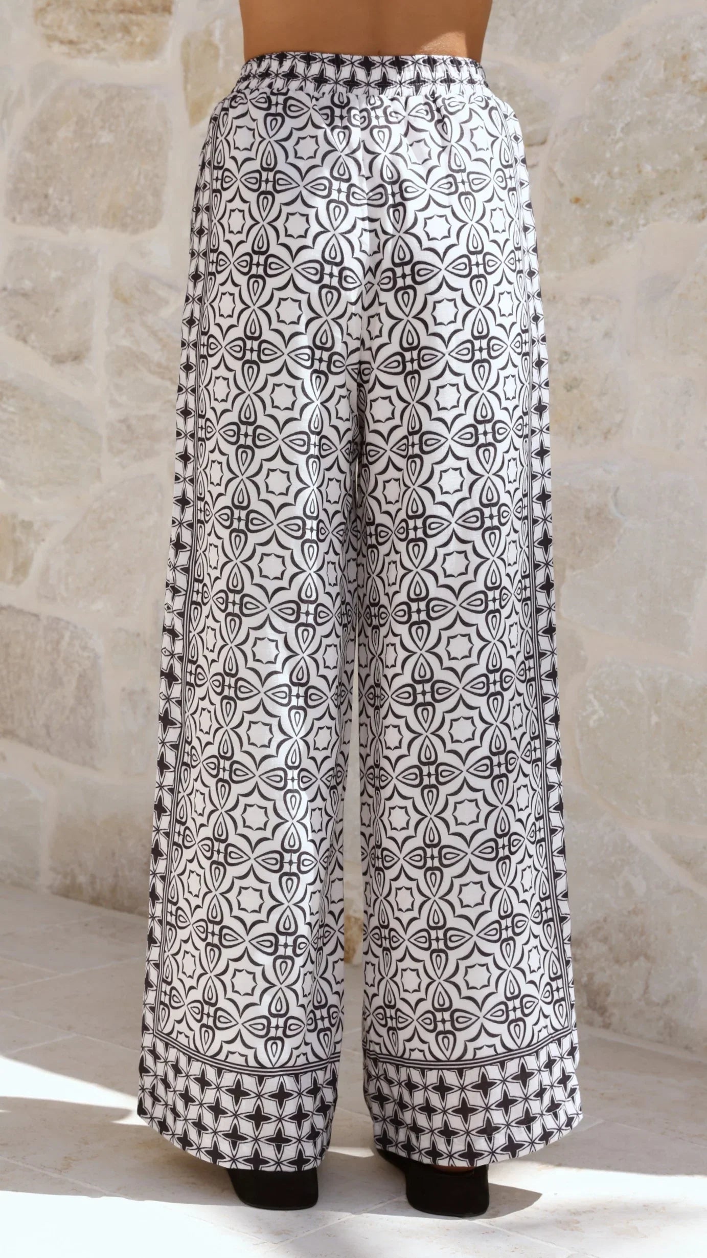 Ollie Pants Black White Print