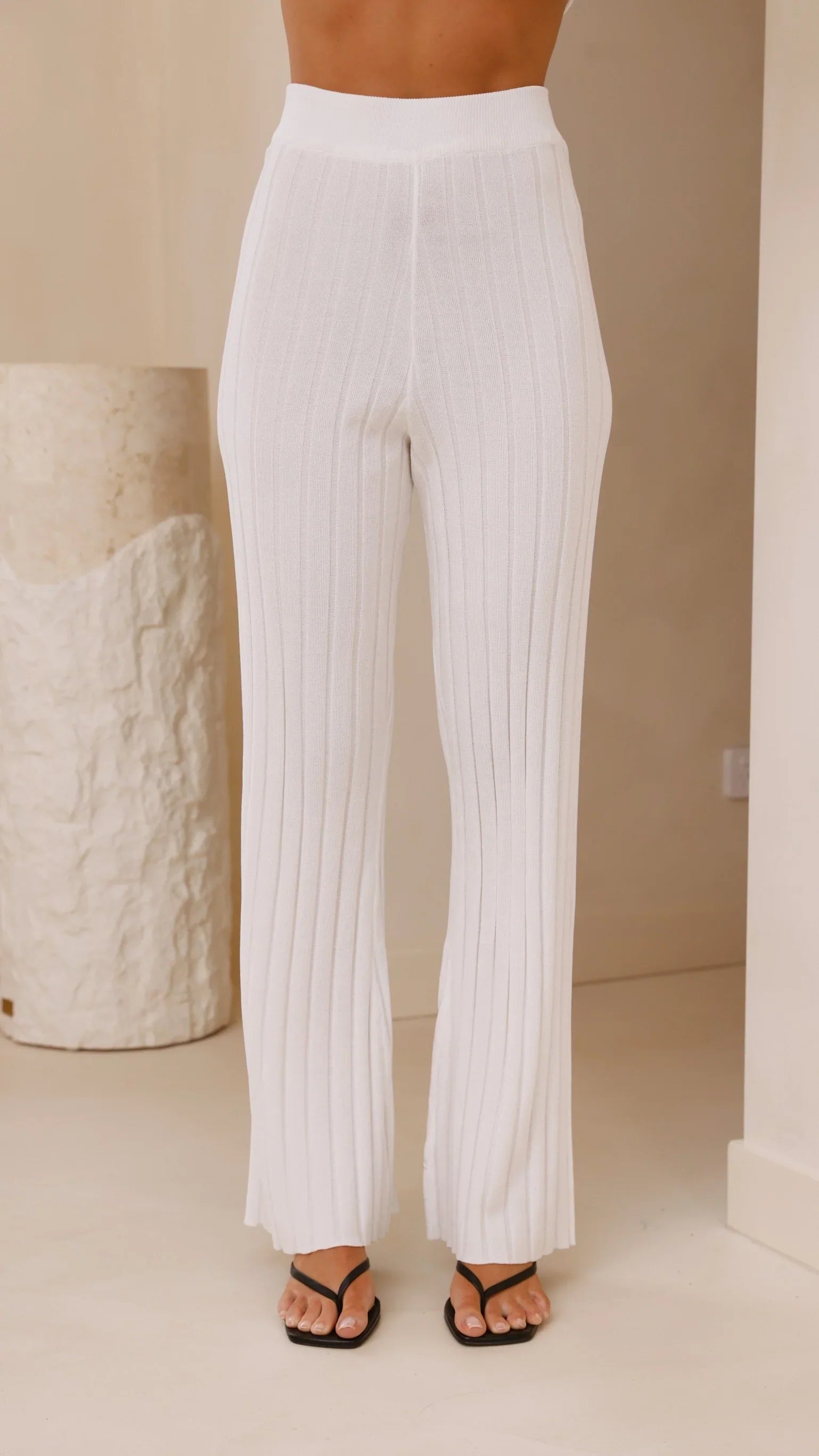 Megan Knit Pants White