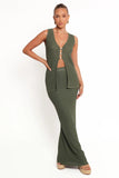 Asplie Knit Maxi Skirt Olive