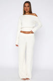 Please Be Mine Knit Pants Off White