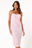 Allegra Lace Midi Dress Pink