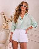 Pure Poise Crinkle Button Down Top
