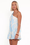 Miffy One Shoulder Romper Blue Hibiscus