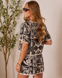 Zenya Front Tie Abstract Top
