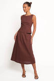 Chiaro Midi Skirt Brown