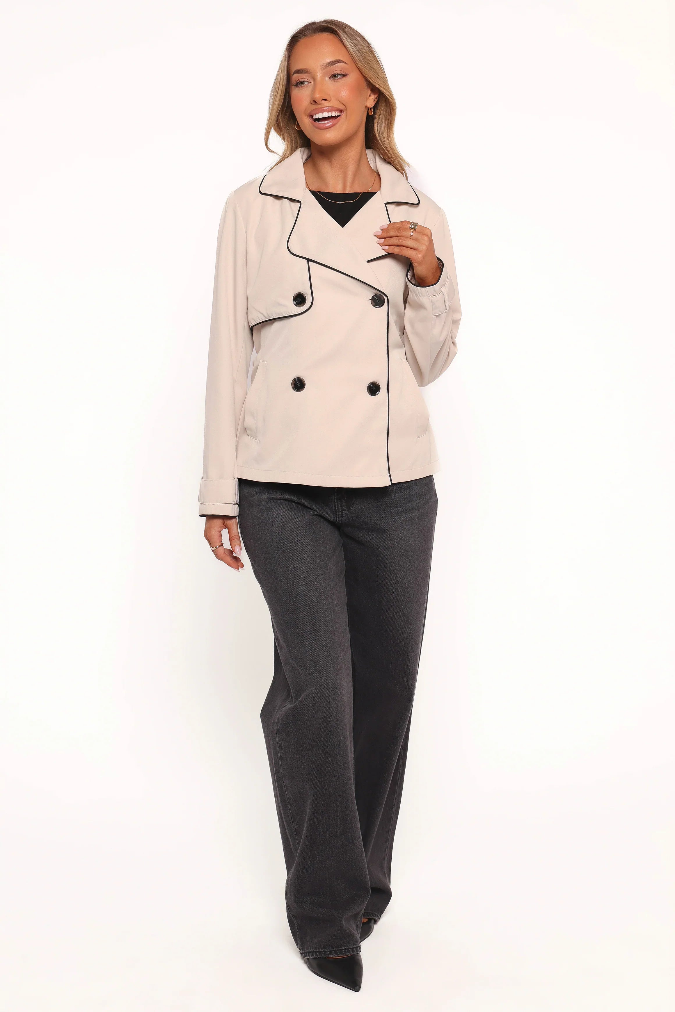 Franklin Cropped Trench Ecru
