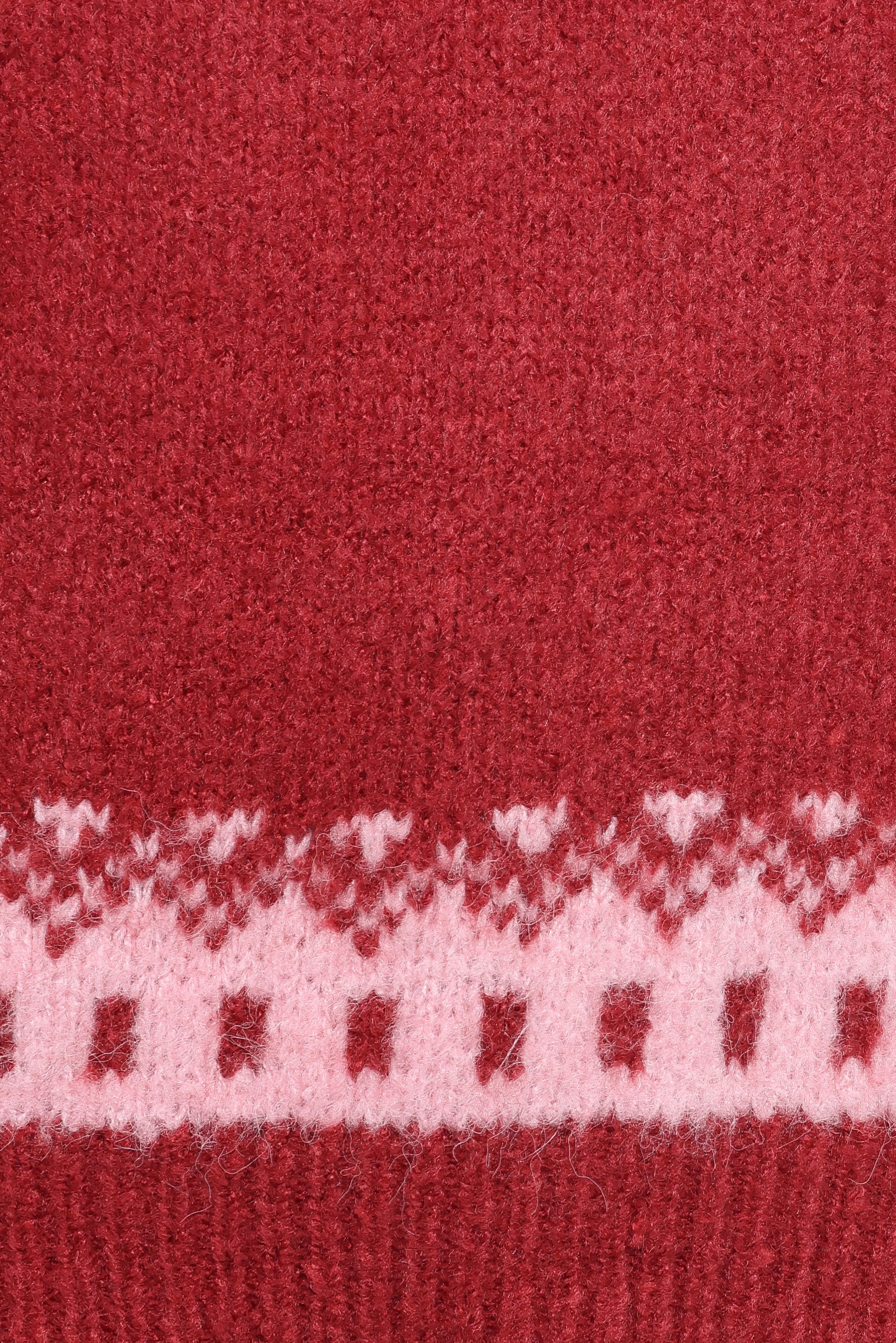 Zinnia Fairisle Knit Sweater Red