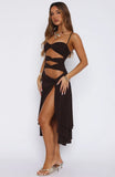 Dancing In Greece Midi Dress Chocolate