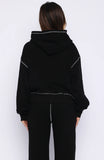 Flashing By Boxy Zip Front Hoodie Black