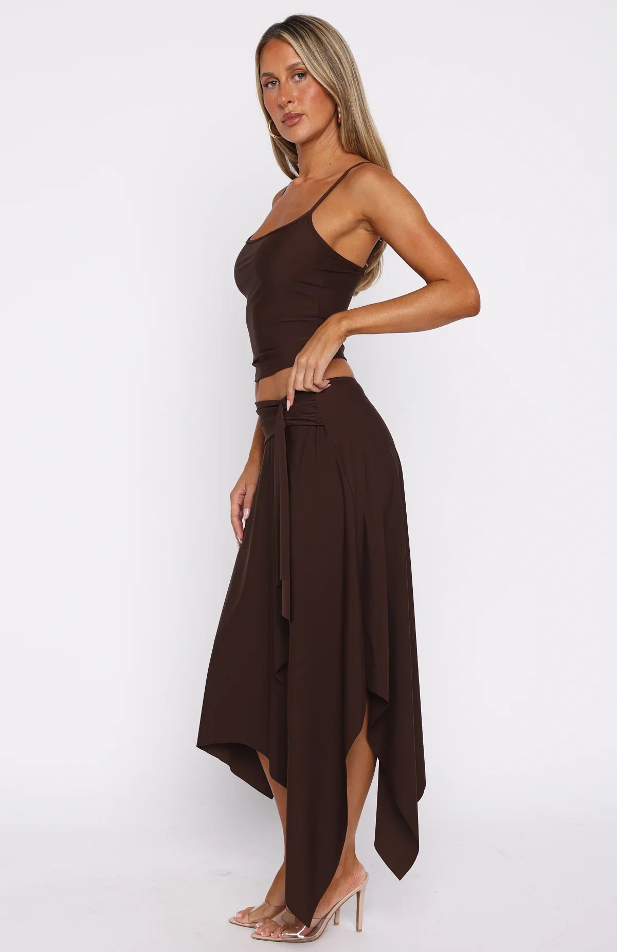 Free All Night Midi Skirt Chocolate