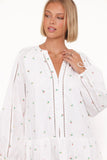 Hart Long Sleeve Mini Dress White Floral