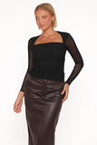 Cerys Mesh Top Black