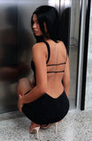 Pump The Volume Embellished Mini Dress Black