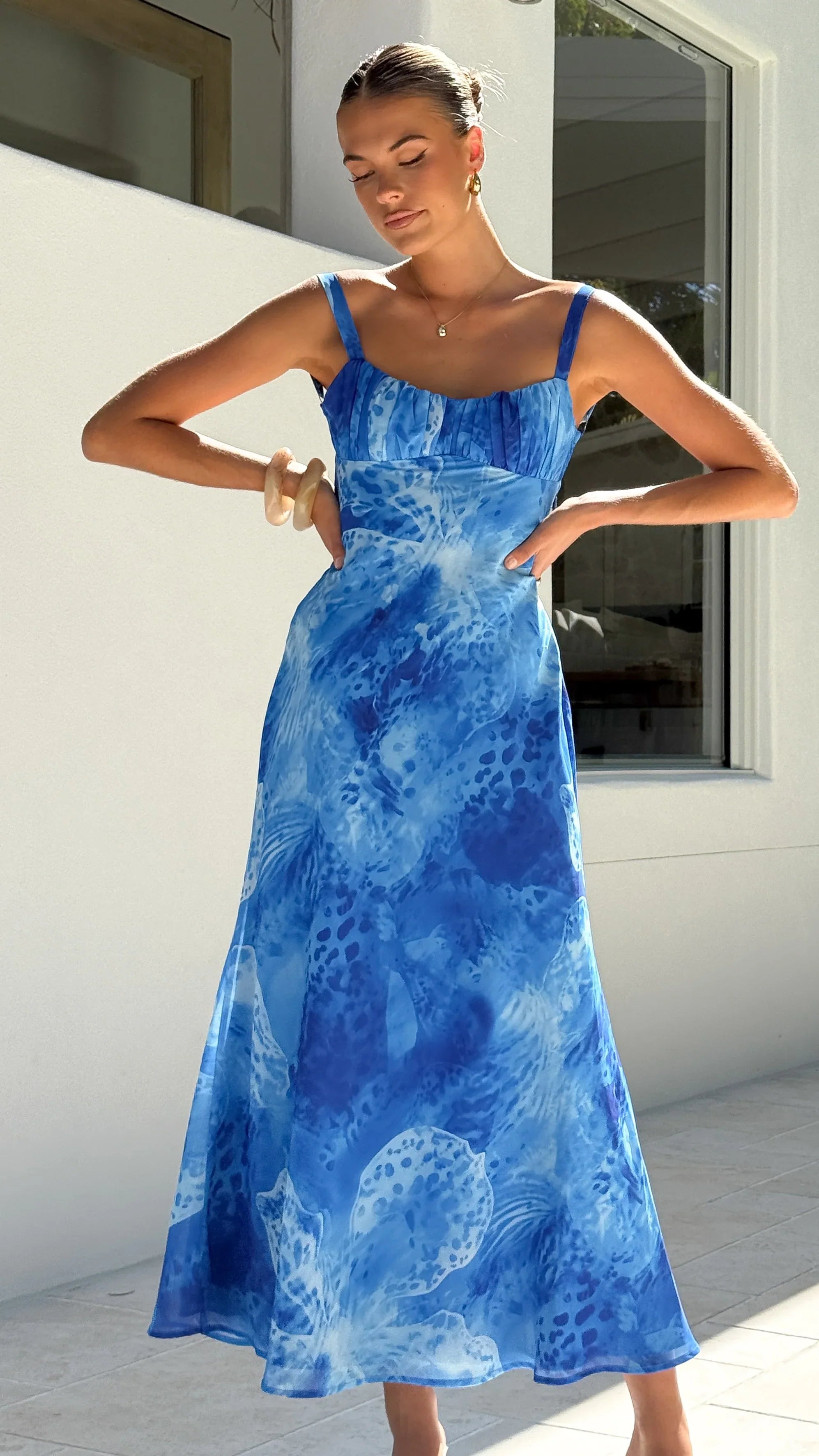 Margo Midi Dress Ocean Blue