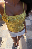 Sweet Like That Sequin Knit Top Yellow