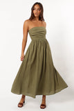 Kayt Strapless Dress Olive Green