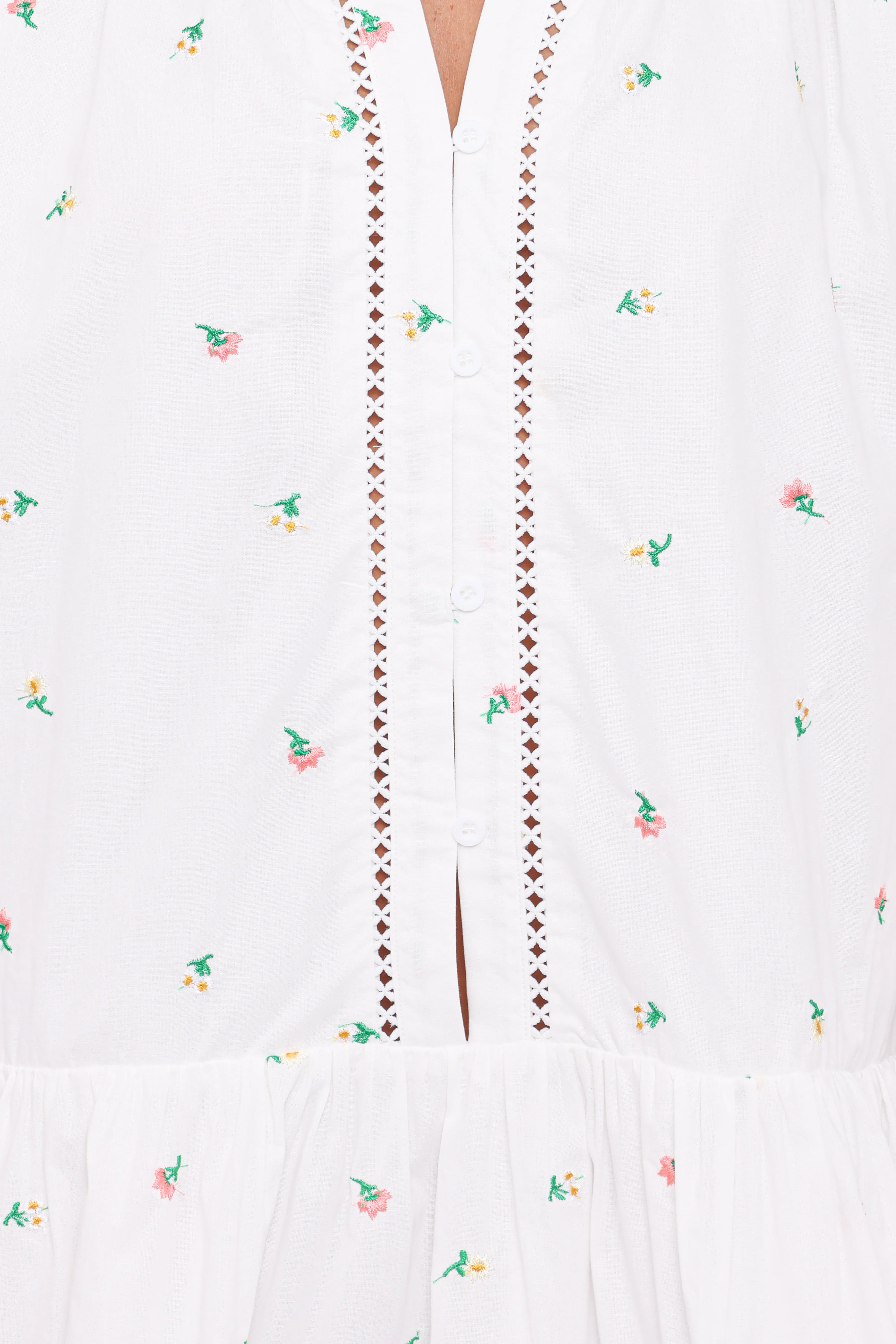 Hart Long Sleeve Mini Dress White Floral