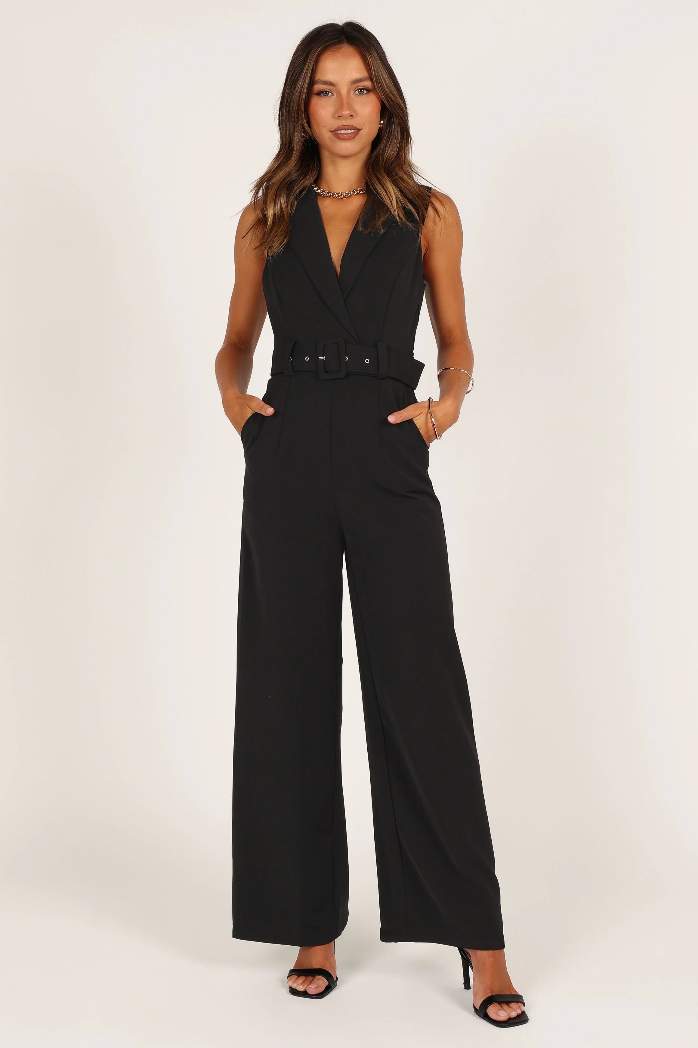 Sienna Belted Jumpsuit Black