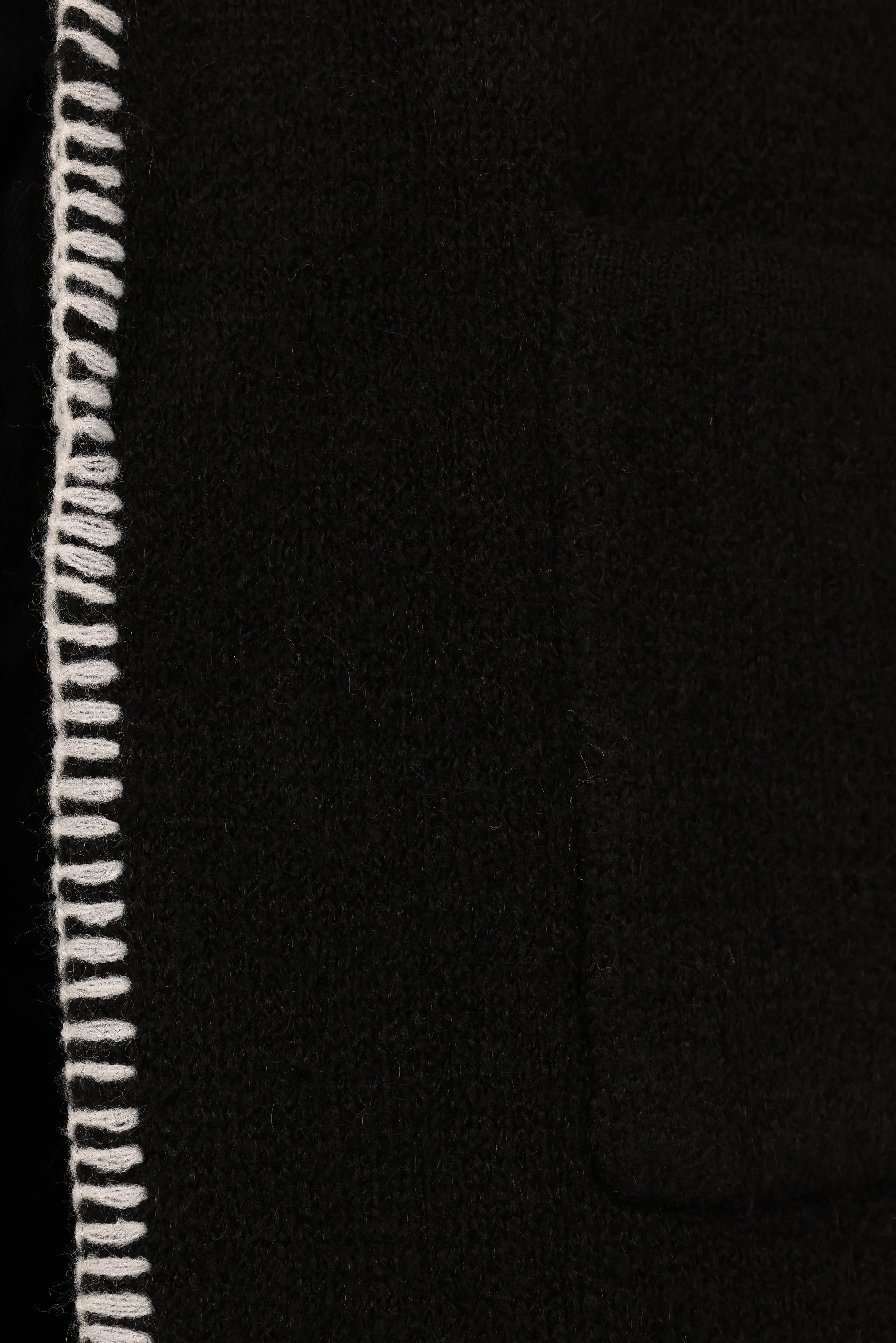 Oaklynn Contrast Stitch Coatigan Black