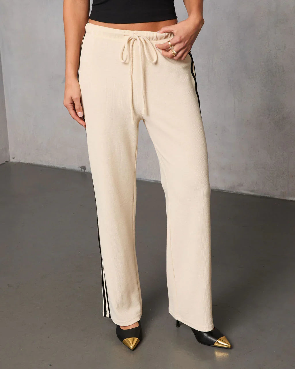 Quiet Day Striped Straight Leg Sweatpants