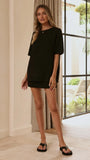 Casey Oversized Knit Tee Black
