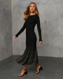 Fade Together Metallic Ombre Sweater Dress