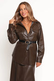Trevira Faux Leather Shirt Brown