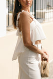Raye Ruffle Strap Top White