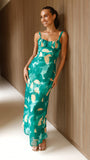 Margo Midi Dress Green Print